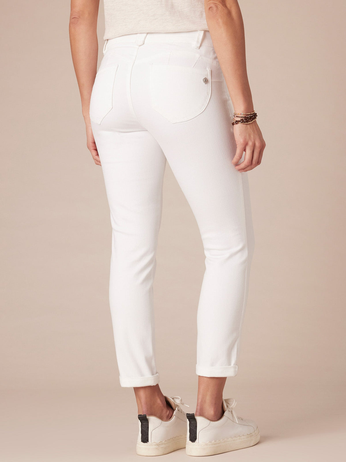 "Ab"solution® White Petite Ankle Skimmer - Optic White Denim