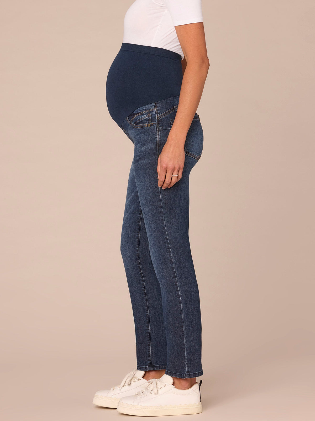 "Ab"solution Indigo Maternity Straight Leg Baby Bump Jeans - Indigo Denim