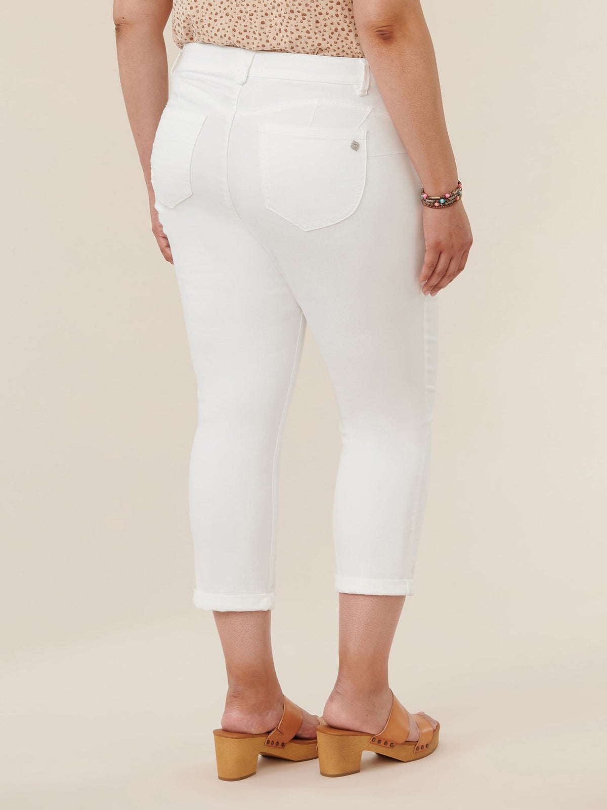 "Ab"solution® Optic White Plus Ankle Skimmer - Optic White Denim