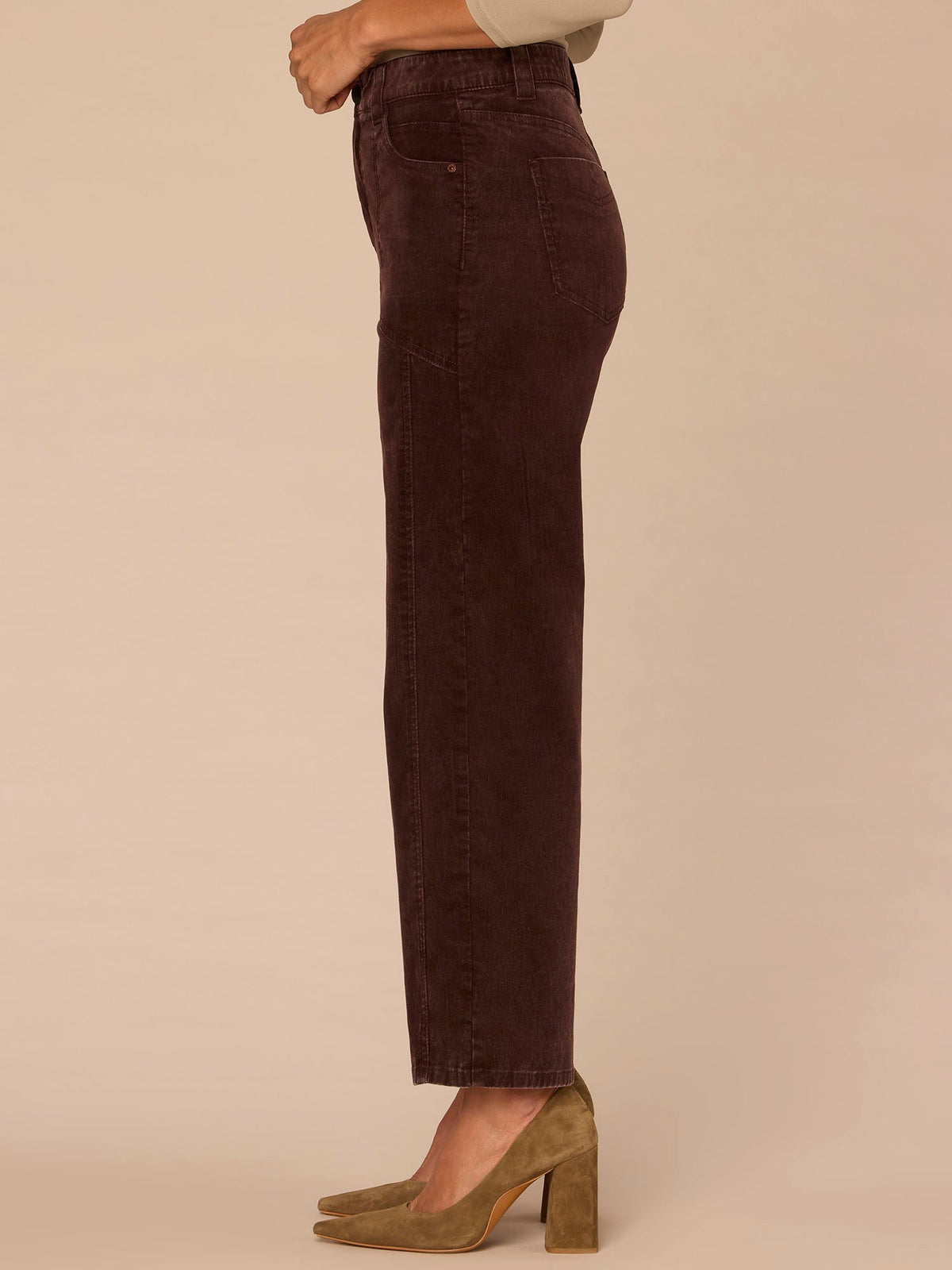 "Ab"solution® Skyrise Side Seam Corduroy Relaxed Straight Leg Pants - Oxblood