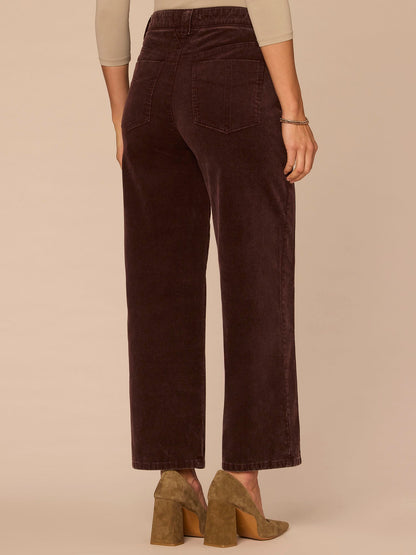 "Ab"solution® Skyrise Side Seam Corduroy Relaxed Straight Leg Pants - Oxblood