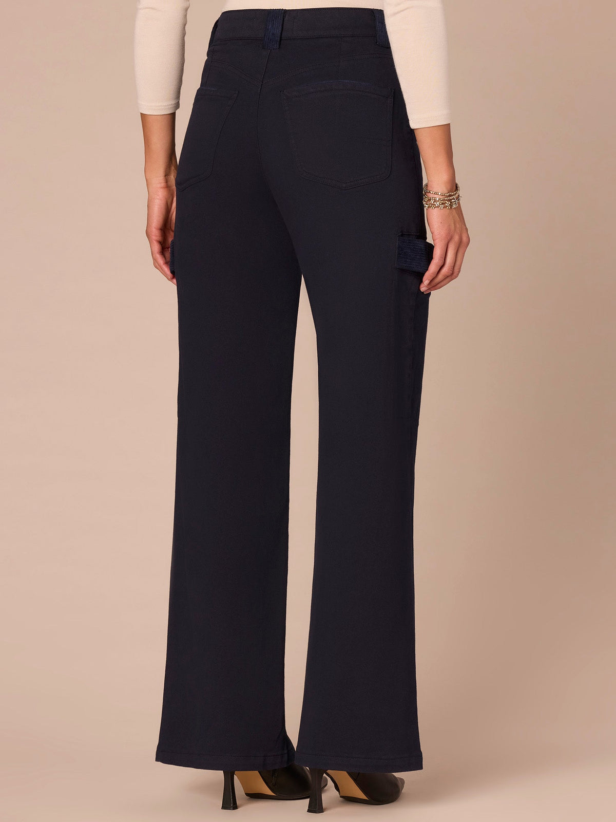 "Ab"solution® Skyrise Corduroy Contrast Petite Wide Leg Jeans - Ultra Navy