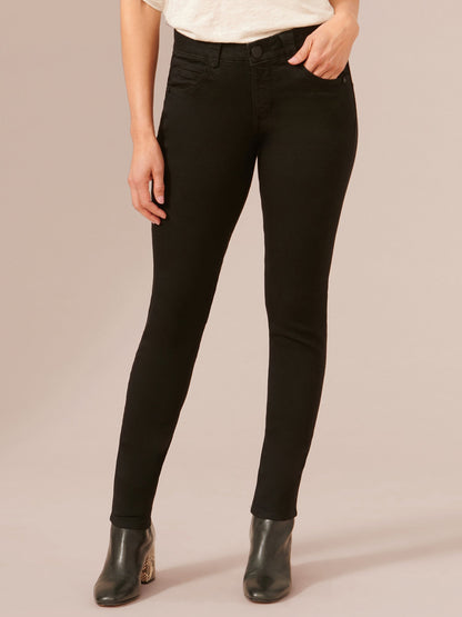 Stretch Black Denim "Ab"solution® Petite Jegging - Black Denim