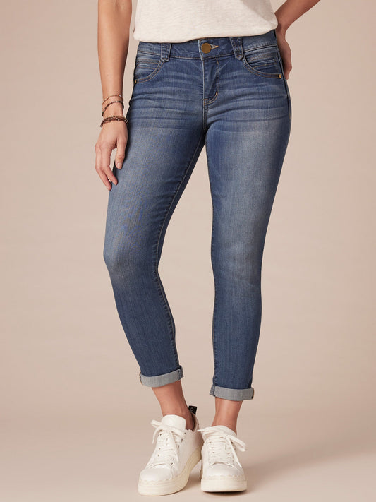 "Ab"solution® Ankle Skimmer Blue Jeans - Blue Denim