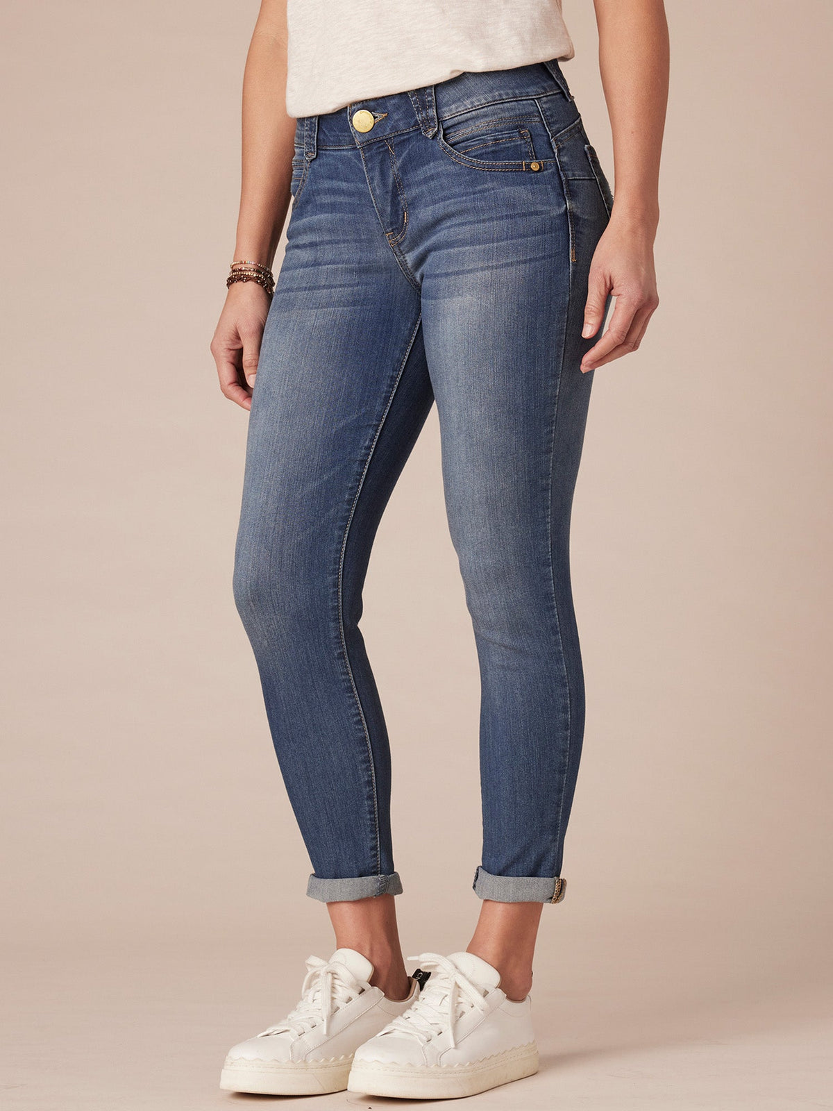 "Ab"solution® Ankle Skimmer Blue Jeans - Blue Denim