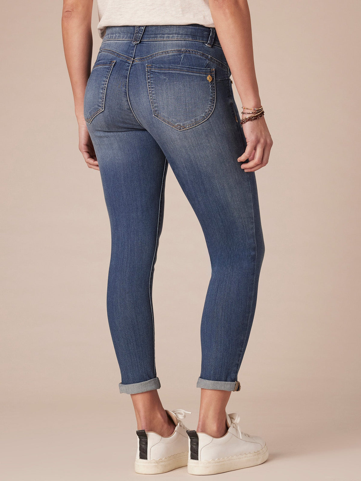 "Ab"solution® Ankle Skimmer Blue Jeans - Blue Denim