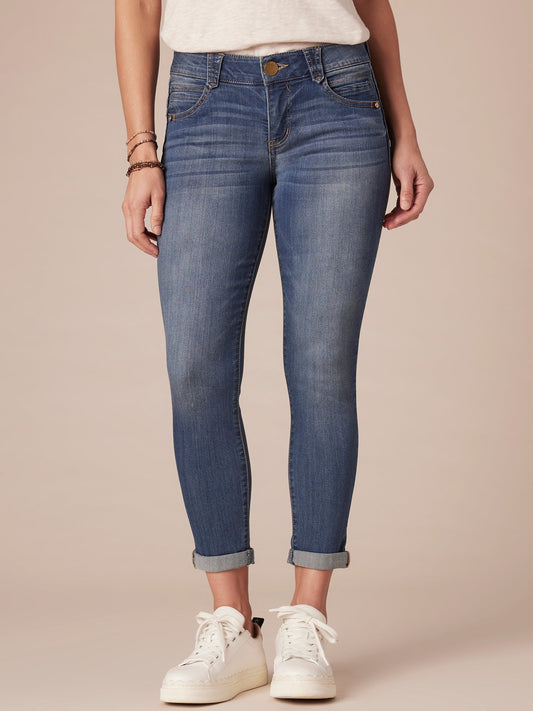 "Ab"solution® Blue Denim Petite Ankle Skimmer Jeans - Blue Denim
