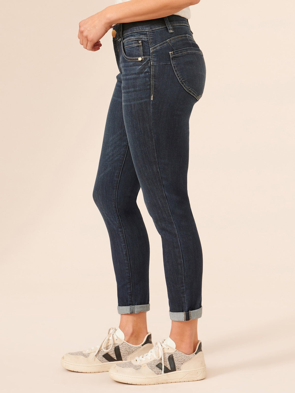 "Ab"solution® Ankle Skimmer Indigo Denim Skinny Jeans - Indigo Denim