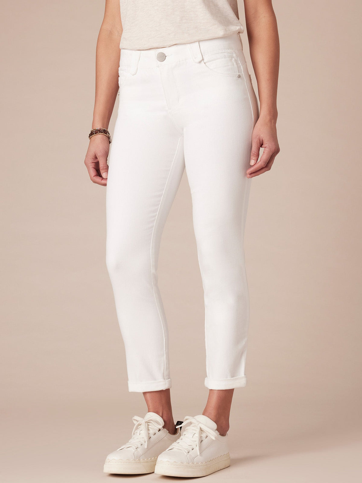 "Ab"solution® Optic White Ankle Skimmer - Optic White Denim