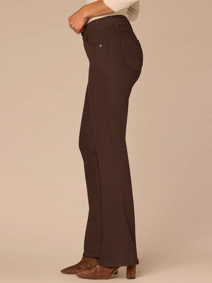 "Ab"solution Mid-Rise Itty Bitty Boot Woven Pants - Forest Moss|Brown|Oxblood|Chocolate Truffle