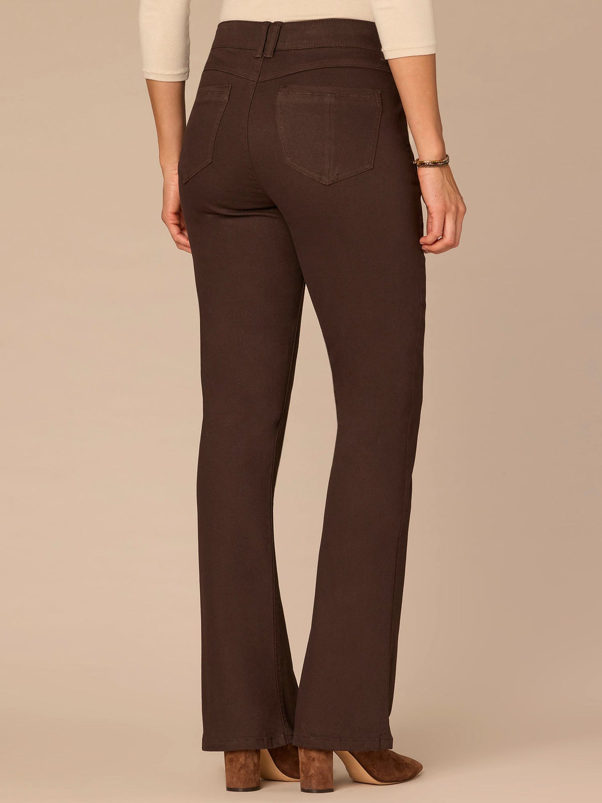 "Ab"solution Mid-Rise Itty Bitty Boot Woven Pants - Forest Moss|Brown|Oxblood|Chocolate Truffle