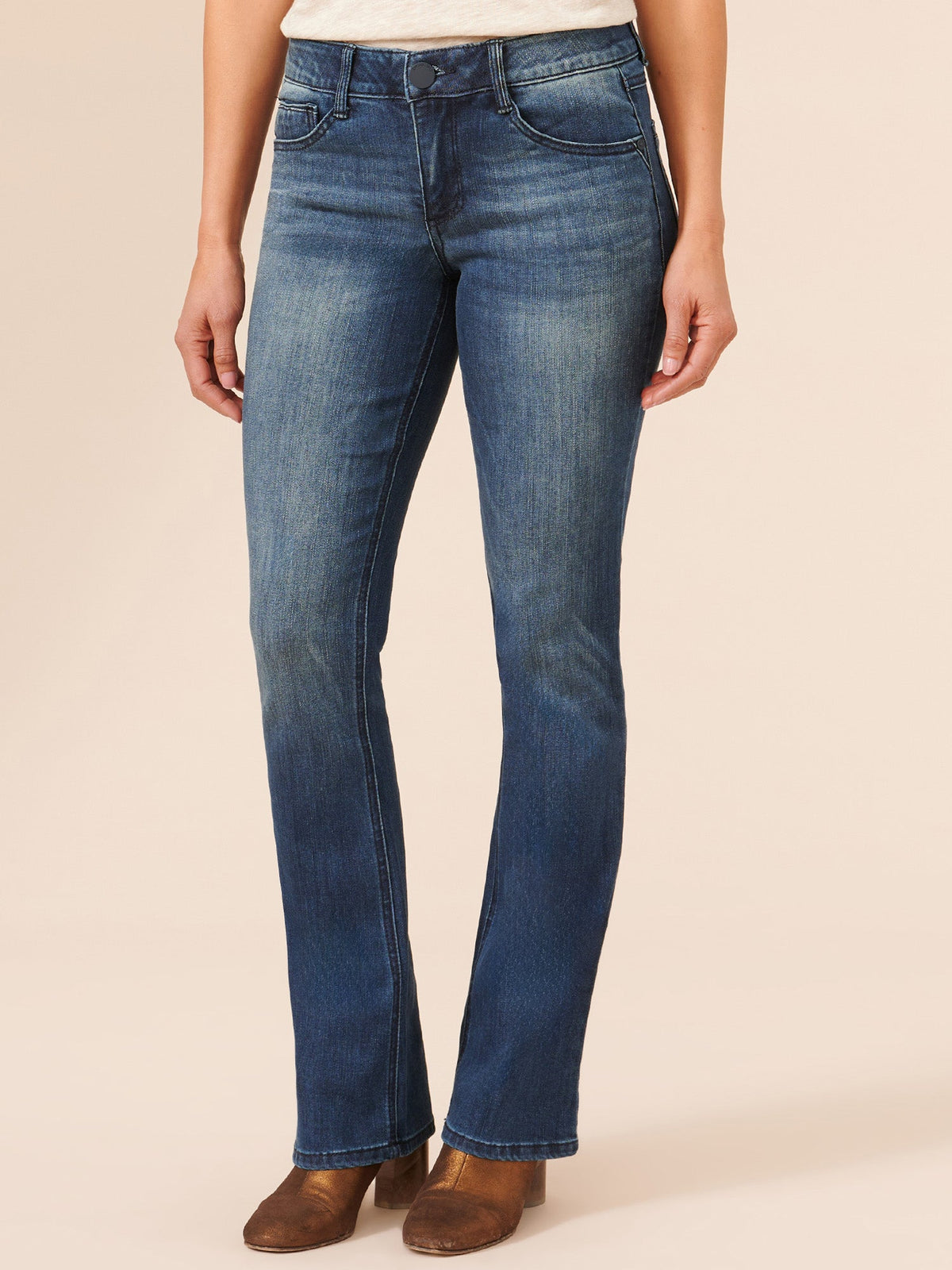 "Ab"solution® Itty Bitty Bootcut Blue Jeans - Blue Denim