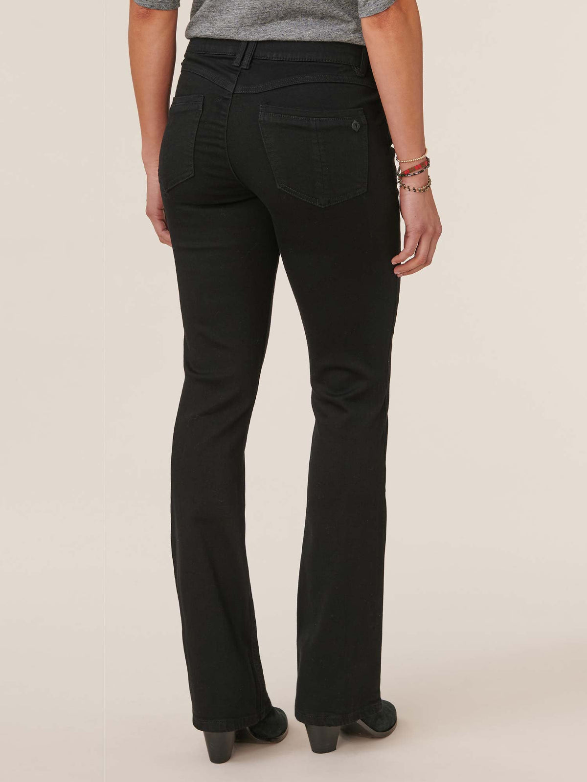 34" Inseam "Ab"solution® Itty Bitty Bootcut Black Denim Tall Jeans - Black Denim