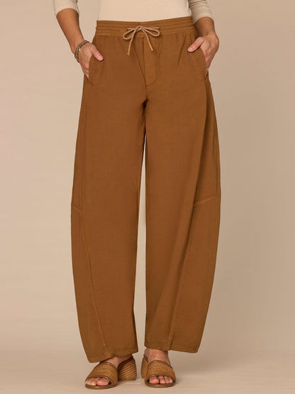 "Ab"leisure Skyrise Cinched Waist Toggle Hem Petite Jogger Pants - Pecan