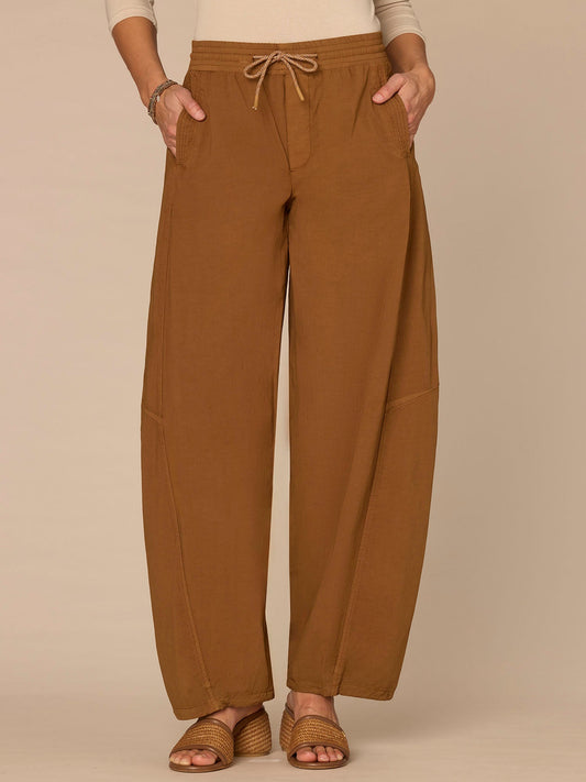 "Ab"leisure Skyrise Cinched Waist Toggle Hem Petite Jogger Pants - Pecan