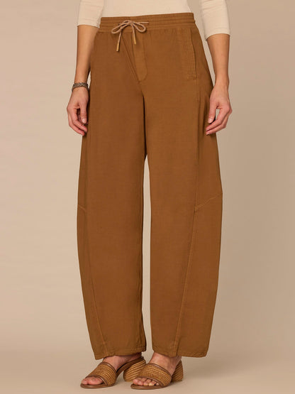"Ab"leisure Skyrise Cinched Waist Toggle Hem Petite Jogger Pants - Pecan