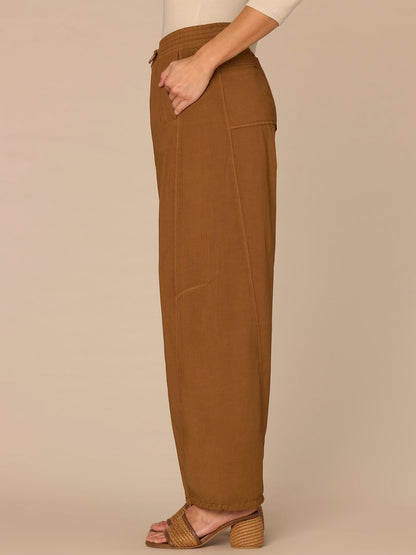 "Ab"leisure Skyrise Cinched Waist Toggle Hem Petite Jogger Pants - Pecan