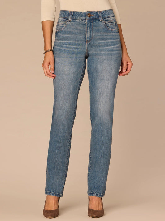 "Ab"solution® Booty Lift Straight Leg Jeans in Mid Blue Artisanal - Mid Blue Artisanal Denim