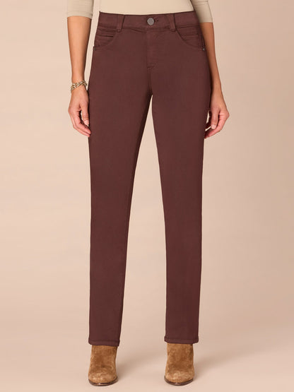 "Ab"solution® Straight Leg Colored Jeans - Brown|Oxblood|Duffle Green|Pewter|Cold Brew|Dusty Spruce|Malbec