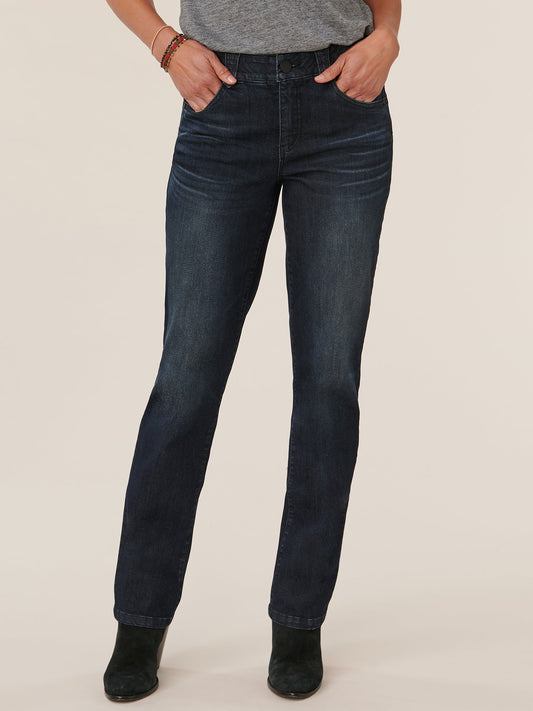 "Ab"solution® 33" Inseam Straight Leg Artisanal Denim Tall Jeans - Dark Indigo Artisanal Denim
