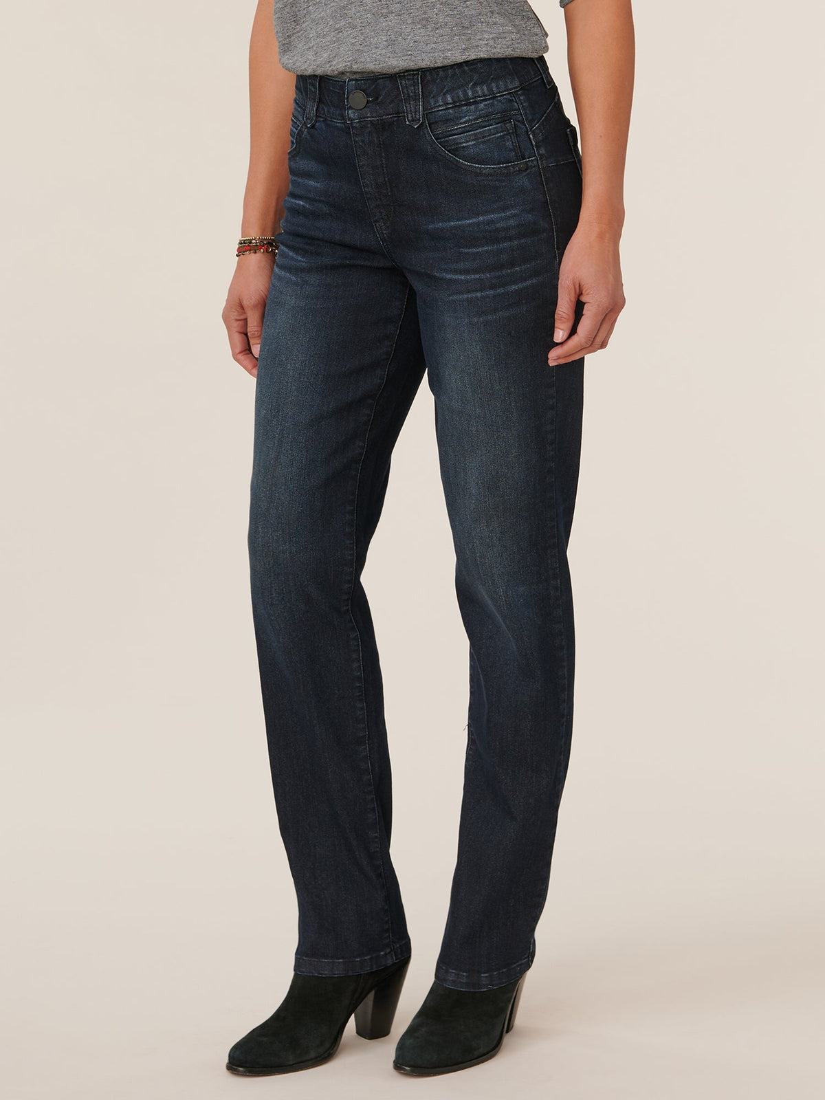 "Ab"solution® 33" Inseam Straight Leg Artisanal Denim Tall Jeans - Dark Indigo Artisanal Denim