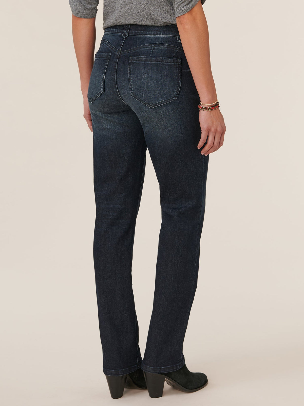 "Ab"solution® 33" Inseam Straight Leg Artisanal Denim Tall Jeans - Dark Indigo Artisanal Denim