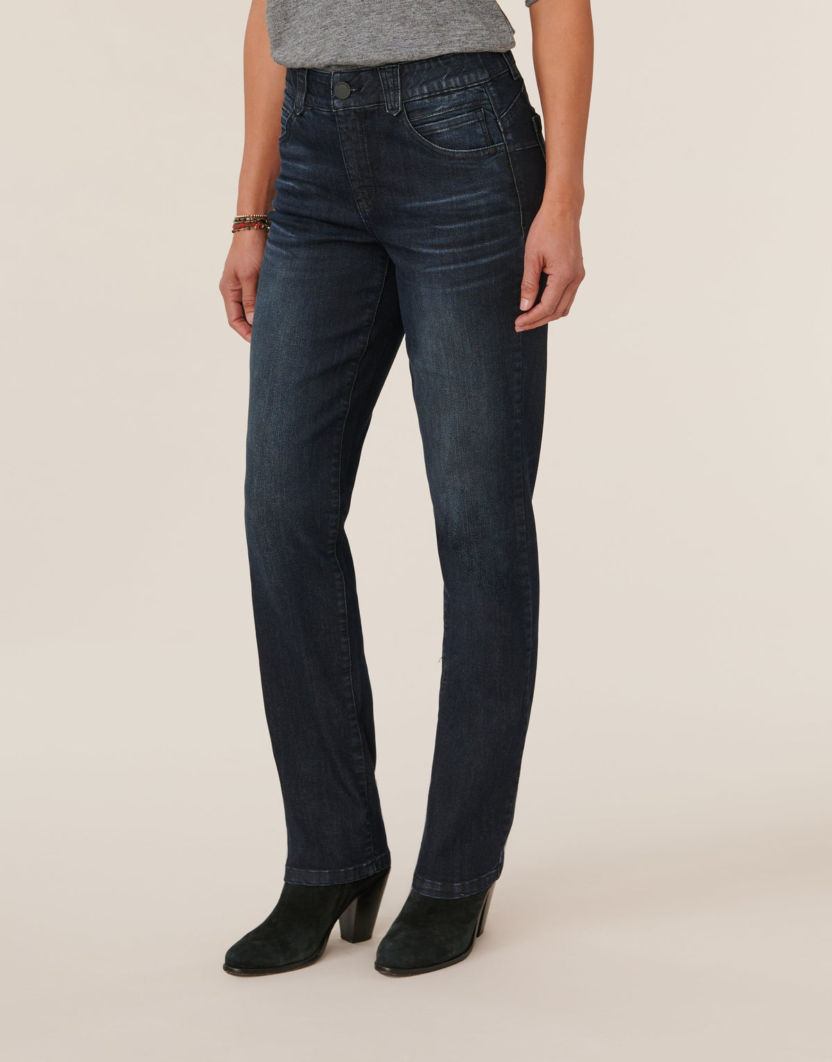 "Ab"solution® Dark Indigo Artisanal Straight Leg Jeans - Dark Indigo Artisanal Denim
