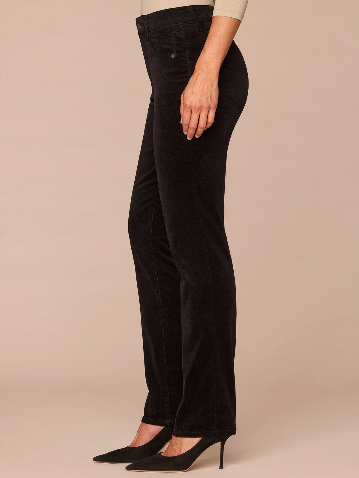 "Ab"solution® Mid-Rise Corduroy Straight Leg Pants - Black|Candied Walnut|Espresso|Blue Pine|Dark Roast|Fig Jam|Roasted Pecan|Raw Umber|Blanched Almond|Deep Pine