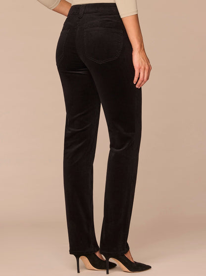 "Ab"solution® Mid-Rise Corduroy Straight Leg Pants - Black|Candied Walnut|Espresso|Blue Pine|Dark Roast|Fig Jam|Roasted Pecan|Raw Umber|Blanched Almond|Deep Pine