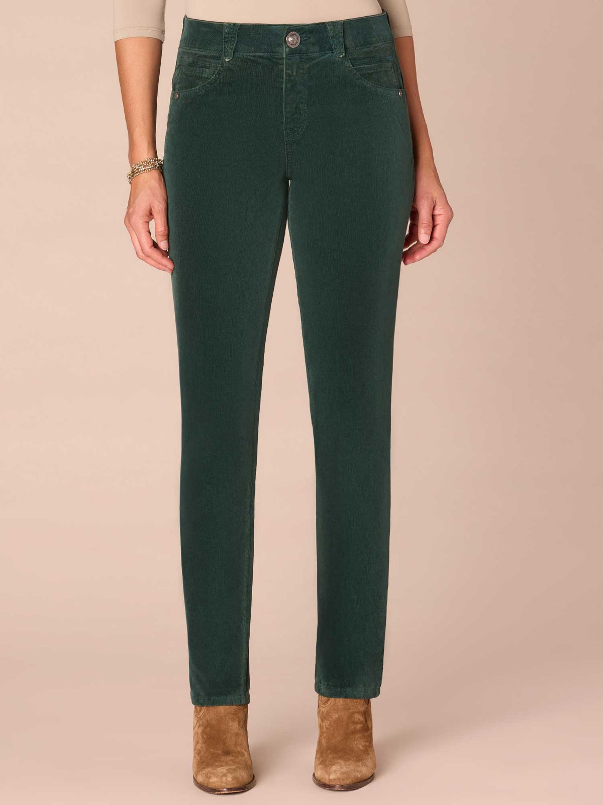 "Ab"solution® Mid-Rise Corduroy Straight Leg Tall Pants - Blue Pine|Espresso|Dark Roast|Fig Jam|Black