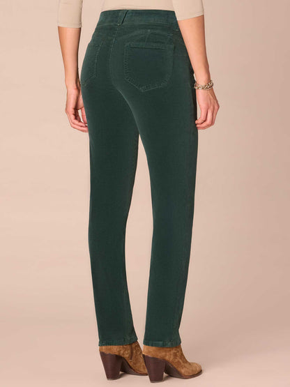 "Ab"solution® Mid-Rise Corduroy Straight Leg Tall Pants - Blue Pine|Espresso|Dark Roast|Fig Jam|Black