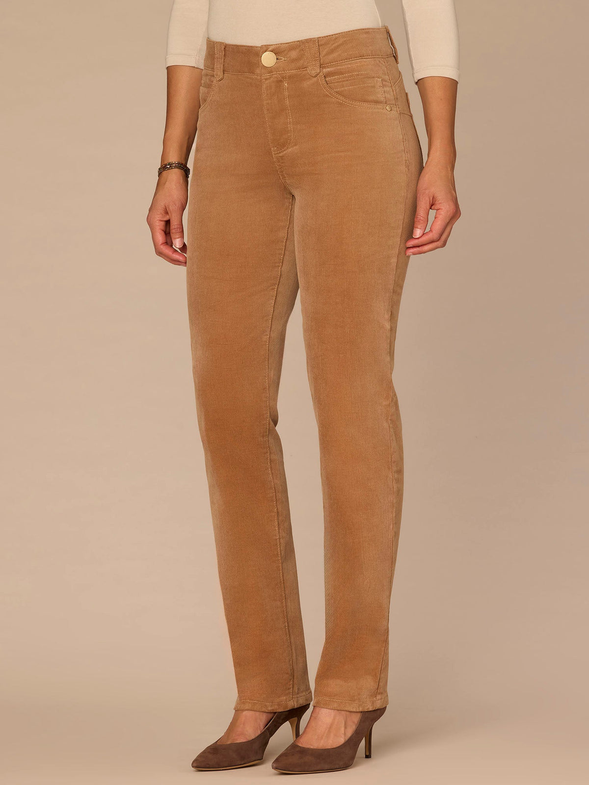 "Ab"solution® Mid-Rise Corduroy Straight Leg Pants - Black|Candied Walnut|Espresso|Blue Pine|Dark Roast|Fig Jam|Roasted Pecan|Raw Umber|Blanched Almond|Deep Pine