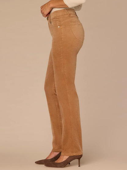 "Ab"solution® Mid-Rise Corduroy Straight Leg Pants - Black|Candied Walnut|Espresso|Blue Pine|Dark Roast|Fig Jam|Roasted Pecan|Raw Umber|Blanched Almond|Deep Pine