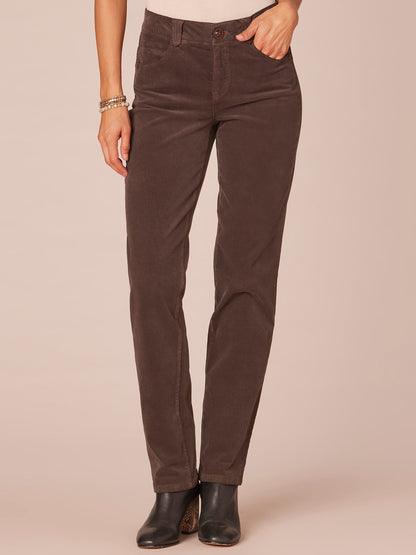 "Ab"solution® Mid-Rise Corduroy Straight Leg Tall Pants - Blue Pine|Espresso|Dark Roast|Fig Jam|Black