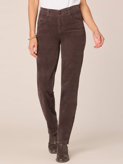 "Ab"solution® Mid-Rise Corduroy Straight Leg Pants - Black|Candied Walnut|Espresso|Blue Pine|Dark Roast|Fig Jam|Roasted Pecan|Raw Umber|Blanched Almond|Deep Pine