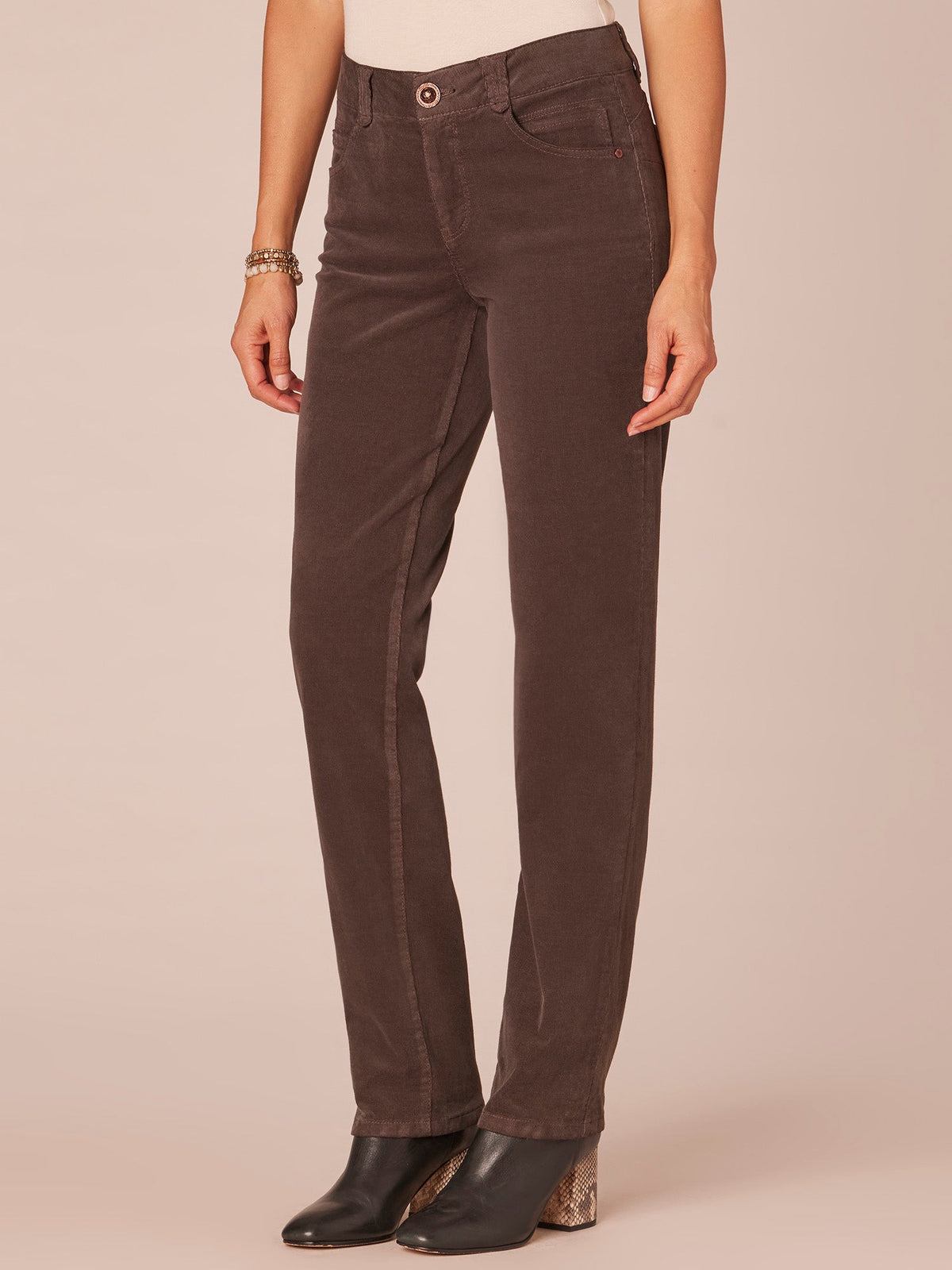 "Ab"solution® Mid-Rise Corduroy Straight Leg Tall Pants - Blue Pine|Espresso|Dark Roast|Fig Jam|Black