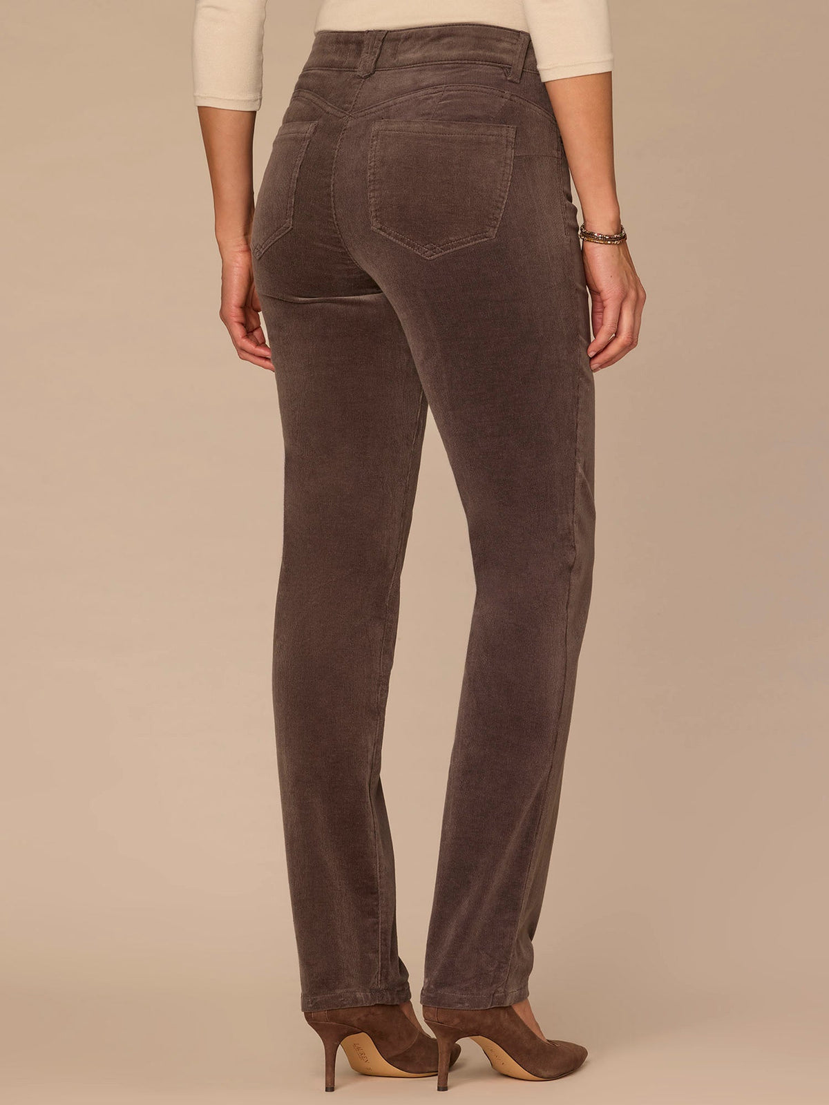 "Ab"solution® Mid-Rise Corduroy Straight Leg Pants - Black|Candied Walnut|Espresso|Blue Pine|Dark Roast|Fig Jam|Roasted Pecan|Raw Umber|Blanched Almond|Deep Pine