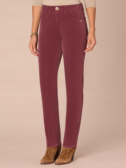 "Ab"solution® Mid-Rise Corduroy Straight Leg Tall Pants - Blue Pine|Espresso|Dark Roast|Fig Jam|Black