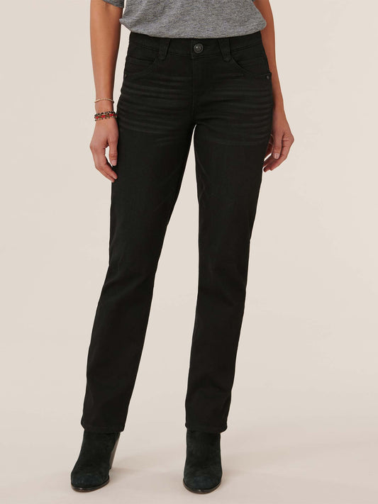 "Ab"solution® Booty Lift Straight Leg Black Jeans - Black Denim