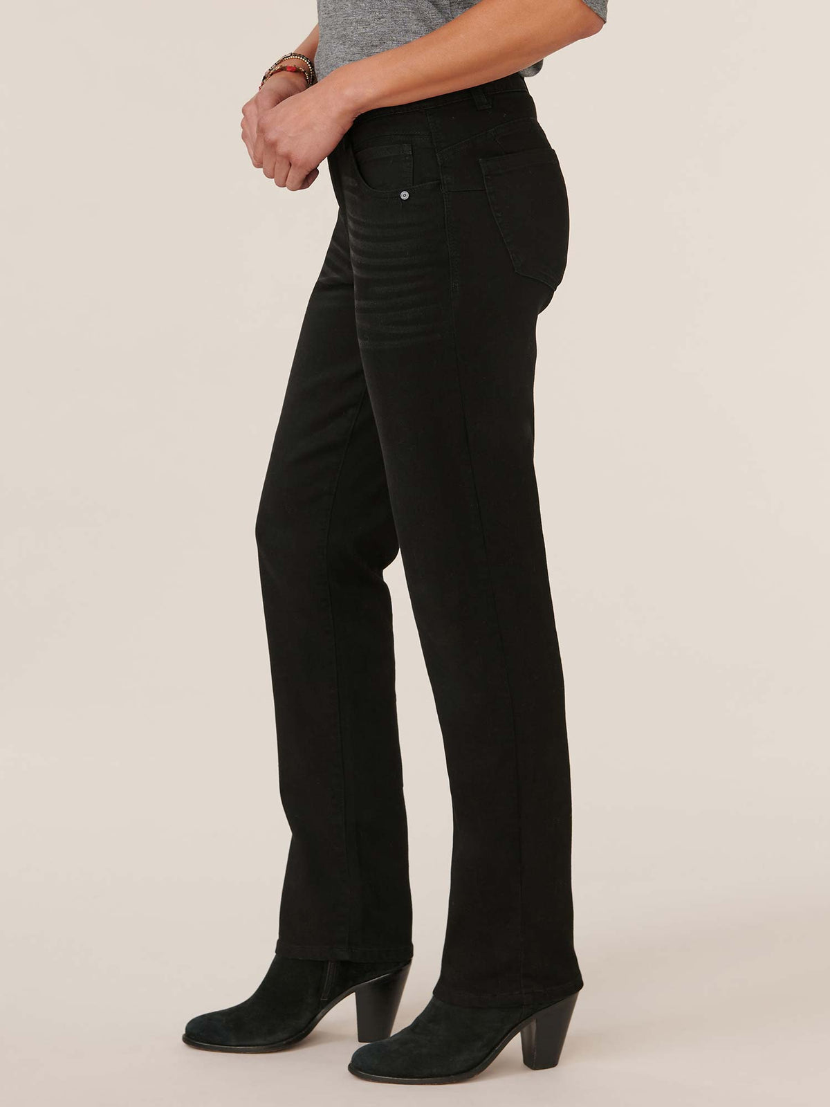 "Ab"solution® Booty Lift Straight Leg Black Jeans - Black Denim