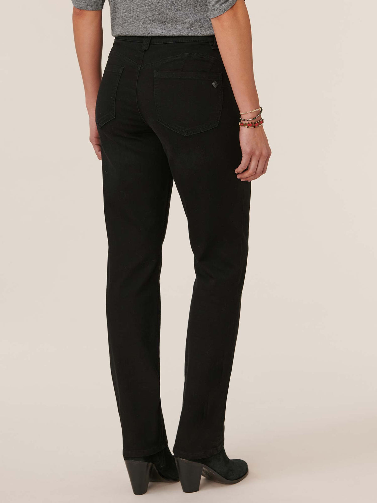 "Ab"solution® Booty Lift Straight Leg Black Jeans - Black Denim