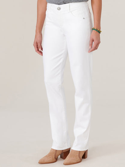 "Ab"solution® Booty Lift Straight Leg White Jeans - Optic White Denim
