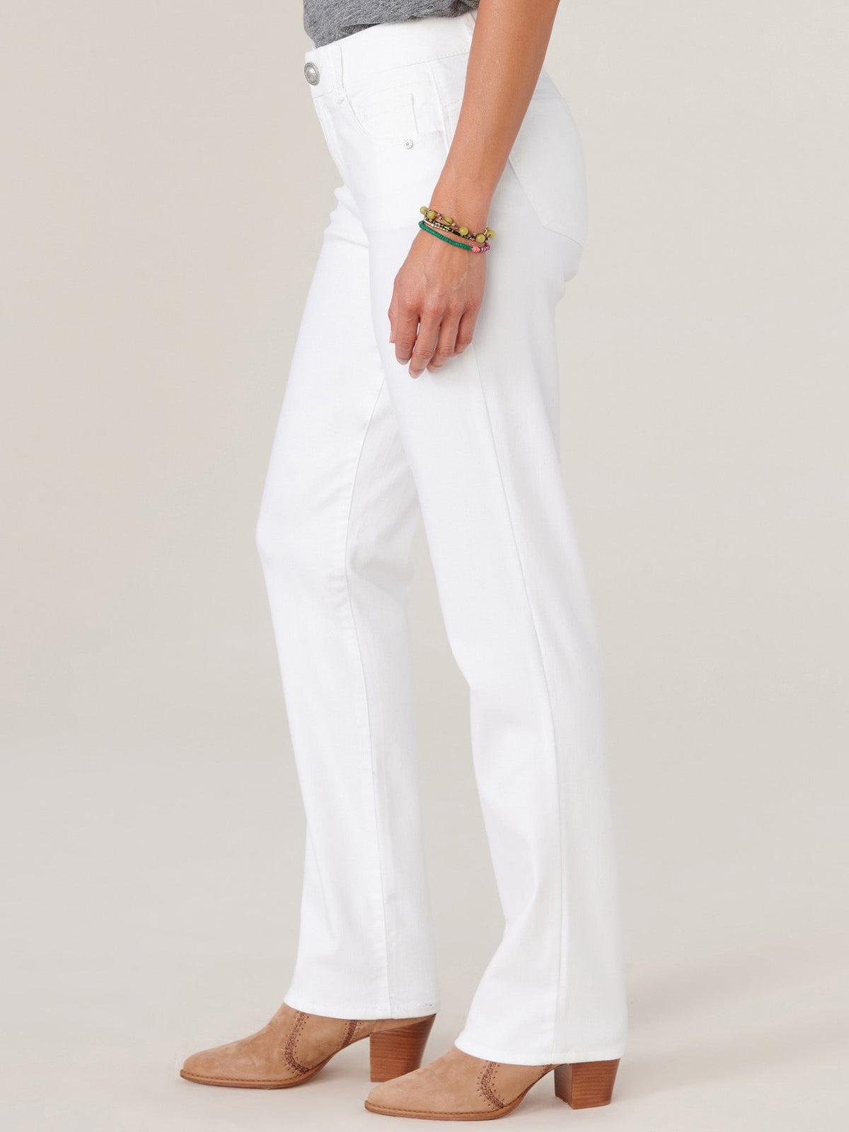 "Ab"solution® Booty Lift Straight Leg White Jeans - Optic White Denim