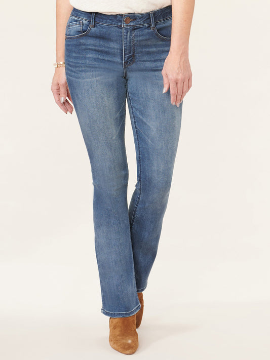 "Ab"solution® High Rise Artisanal Denim Itty Bitty Boot Jean - Blue Artisanal Denim