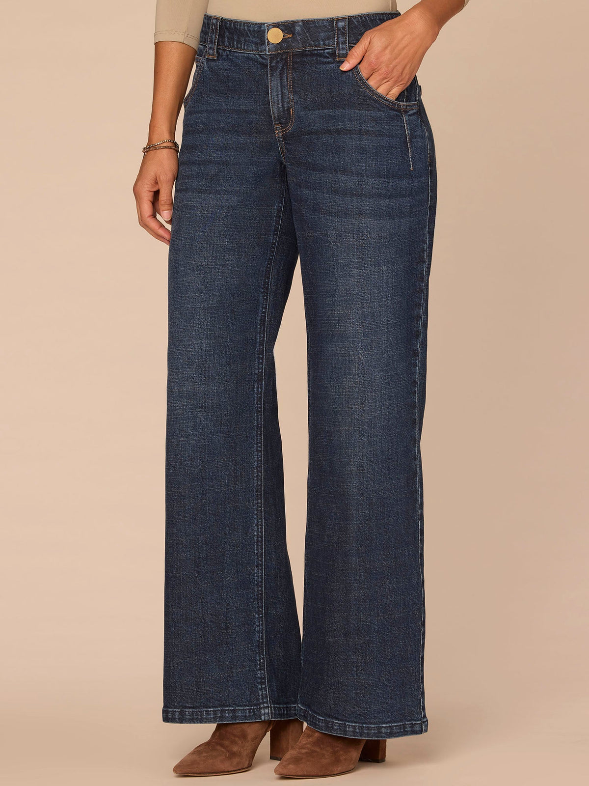 "Ab"solution® Mid-Rise Indigo Wide Leg Jeans - Indigo Denim