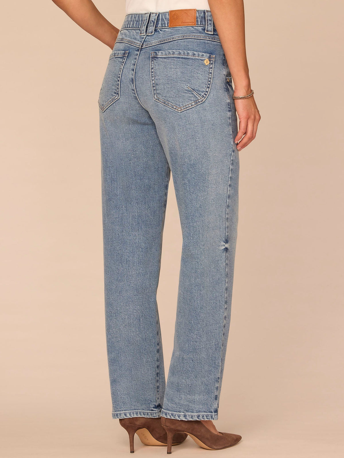 "Ab"solution® High Rise Light Blue Artisanal Stovepipe Jeans - Light Blue Artisanal Denim