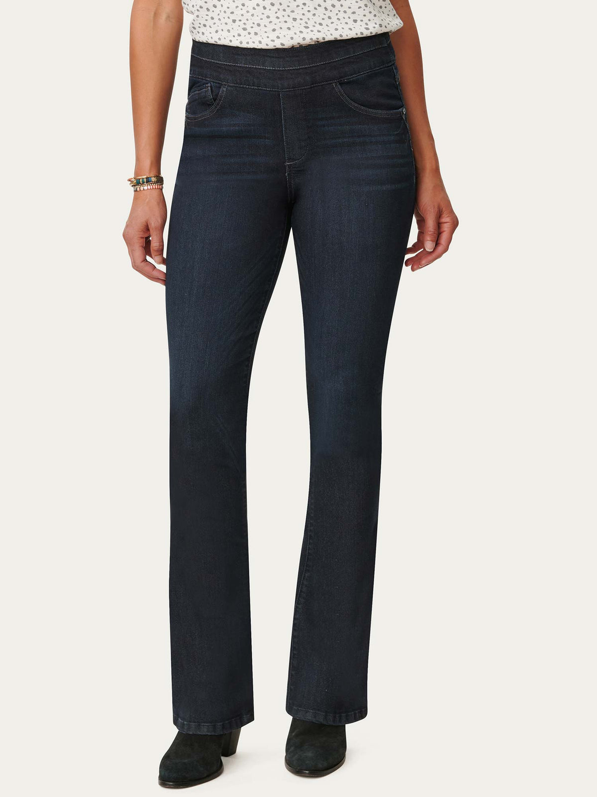 "Ab"solution® High Rise Indigo Itty Bitty Bootcut Glider Jean - Indigo Denim