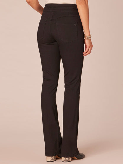 "Ab"solution High Rise Itty Bitty Boot Glider Jeans - Black Denim