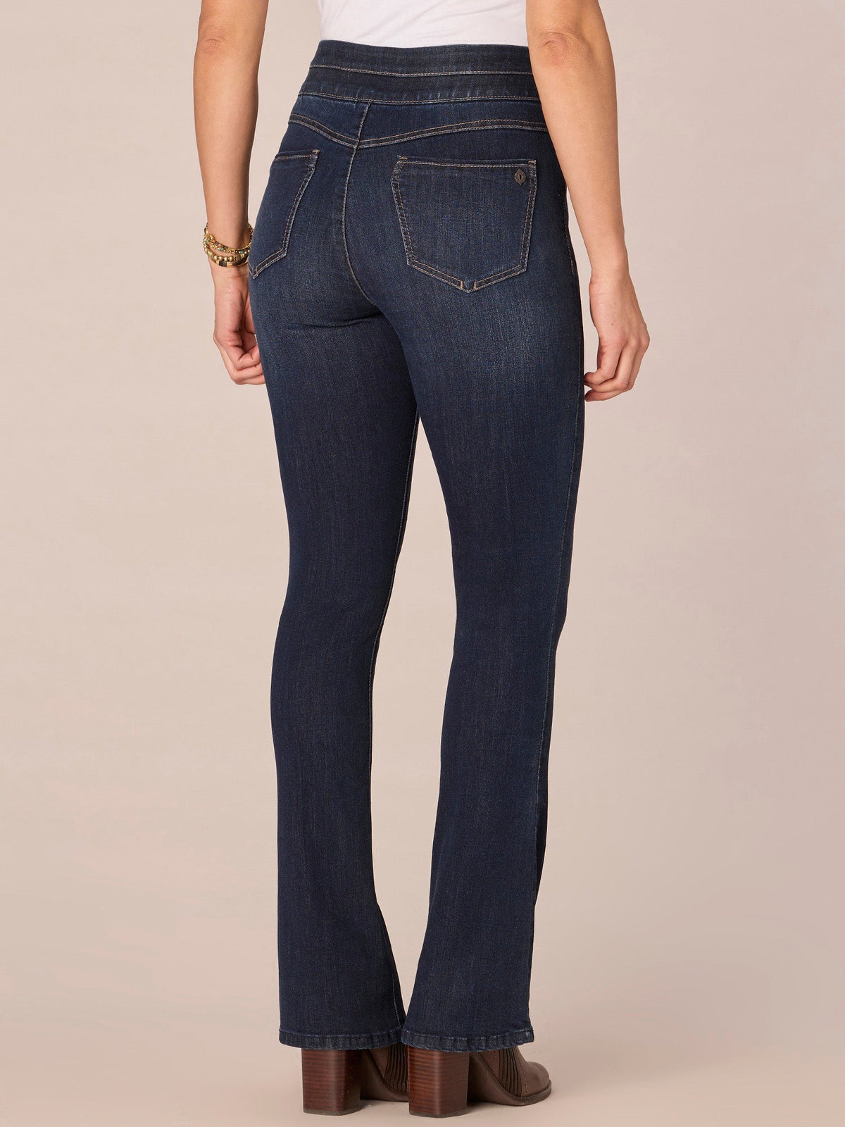 "Ab"solution Indigo High Rise Itty Bitty Boot Glider Jeans - Indigo Denim