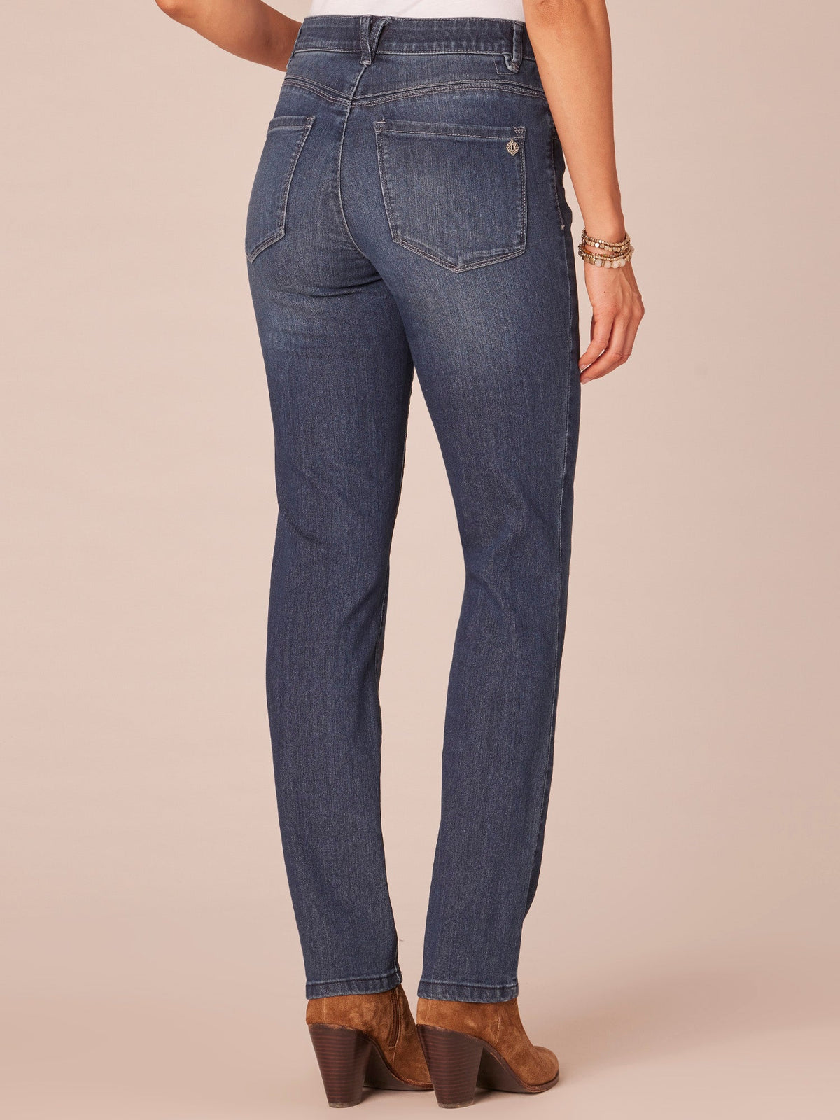 "Ab"solution® Indigo High Rise Straight Leg Jeans - Indigo Denim